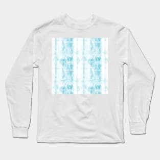 Light Blue Tie-Dye Plaid Long Sleeve T-Shirt